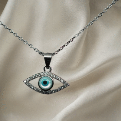 Pure 925 Sterling Silver Evil Eye Pendant Necklace