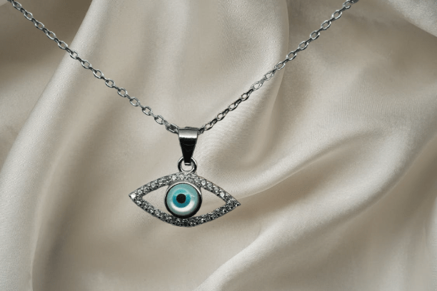 Pure 925 Sterling Silver Evil Eye Pendant Necklace