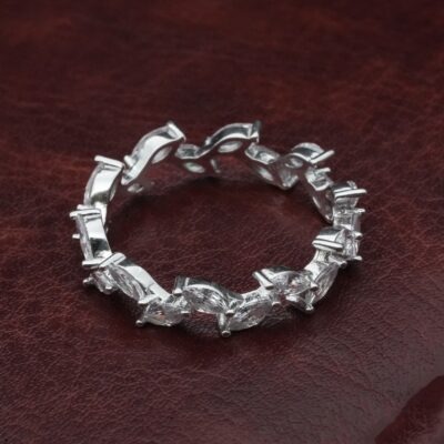 Pure Silver Marquise CZ Eternity Ring