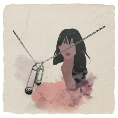 Pure Silver Safety Pin Smile Necklace