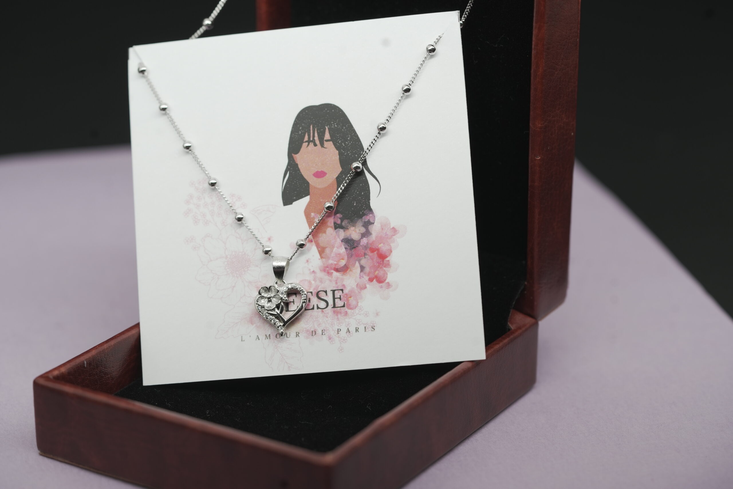 Pure Silver Heart Pendant Necklace