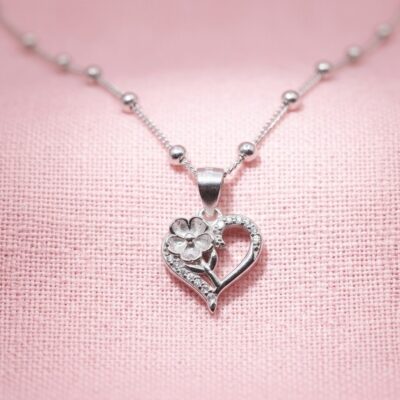 Pure Silver Heart Pendant Necklace
