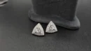 Sterling Silver Triangle Stud Earrings with Crystal Detailing (925 Silver)