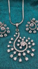 Sterling Silver Snowflake Pendant with Crystal Cluster (925 Silver)