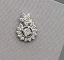 Sterling Silver Floral Halo Pendant with Crystal Cluster (925 Silver)