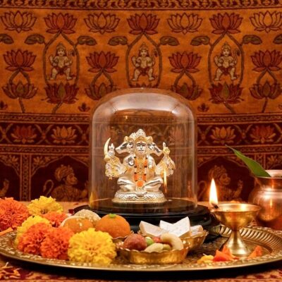 Panchmukhi Hanuman silver idol in 925 sterling silver