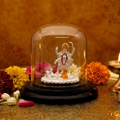 Kali Maa silver idol with Shiva in 925 sterling silver